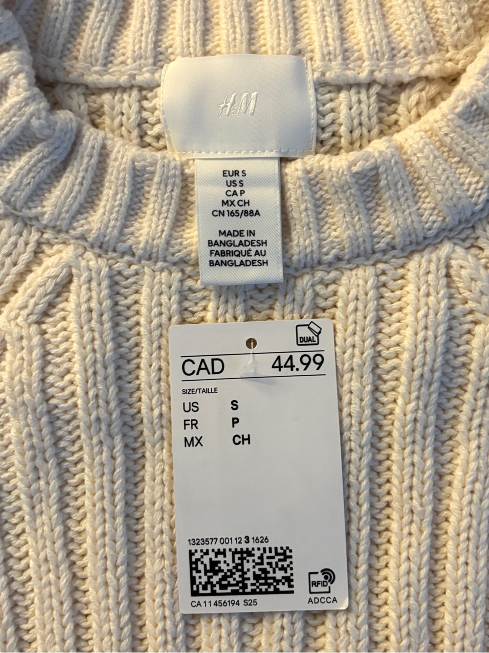 H&M Light Beige Rib-Knit Sweater - Picture 2 of 4